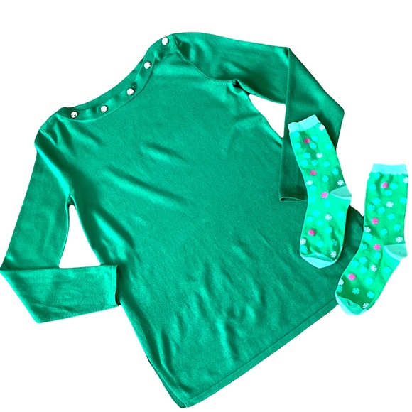 Christmas or St. Patrick’s Day Green Tunic and Socks - Picture 1 of 7